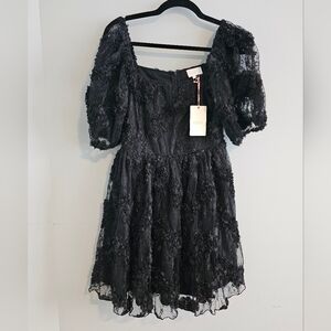 Entro Black Lace Mini Dress | Medium | NWT